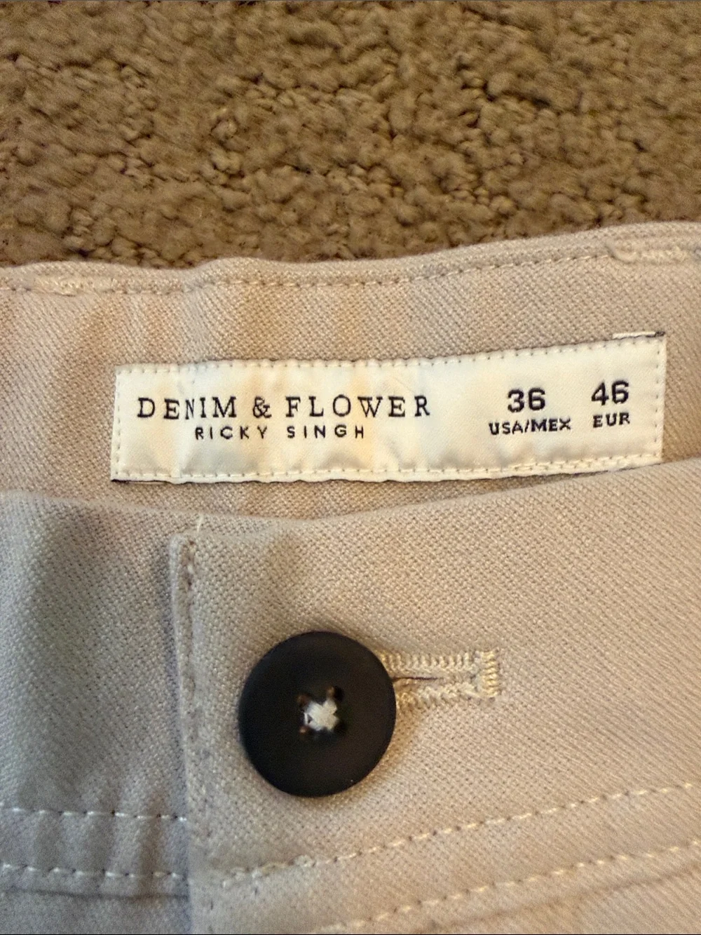 Denim & Flower Men's Slim Chinos in Light Beige